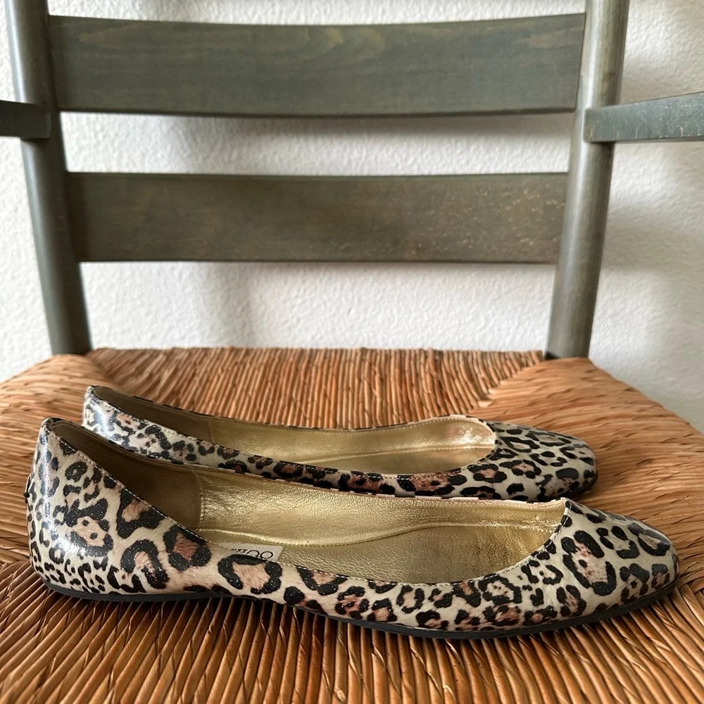Jimmy Choo Patent Leather Leopard Print Flats - Picture 6 of 8